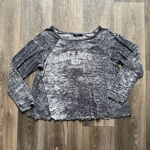 Obey Gray Marled Long-Sleeve Raglan Top